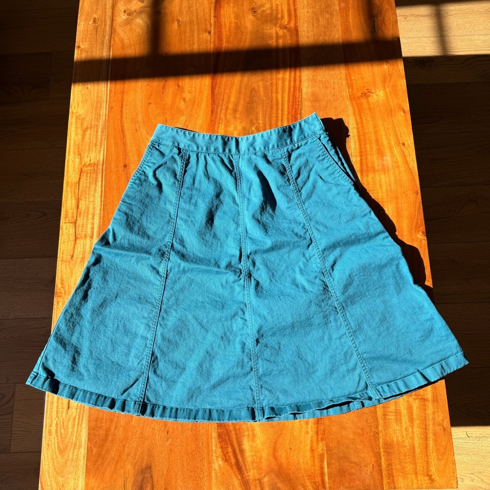 L.L. Bean Womens Classic Fit Teal Circle Skirt Size 8
